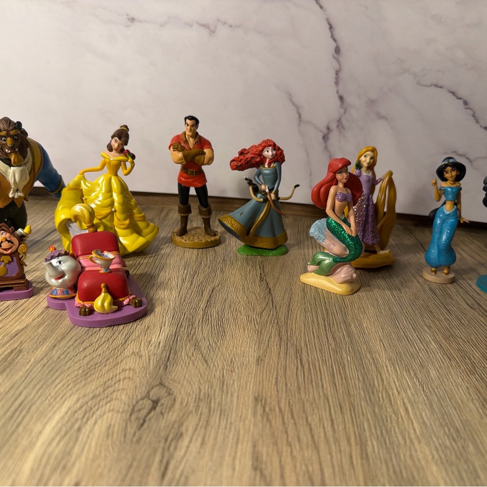 Disney Mixed Character Figures Lot – Princesses + Beauty & the Beast (10-12 pcs)